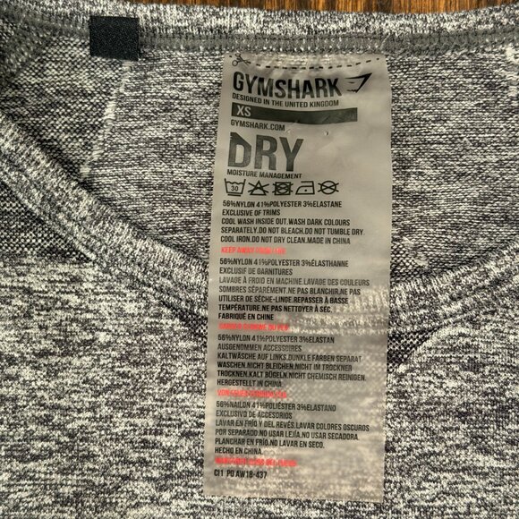 Gymshark Women’s XS Grey Marl Seamless Long Sleeve Crop Top - Like New - Picture 2 of 6